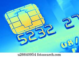 Credit card microchip, computer artwork