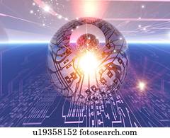 eletrônico, mundo, artwork