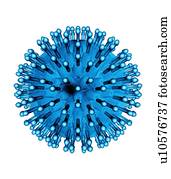 herpes, vírus, partícula, artwork