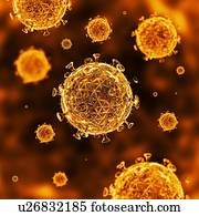 hiv, vírus, partículas, artwork