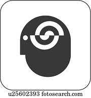 psiquiatria, símbolo, artwork