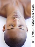 relaxar homem, em, um, spa