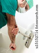 Scrubbing up before surgery