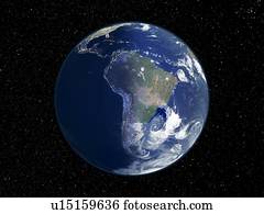 South America, night-day satellite image