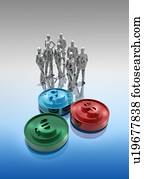 Global currency, conceptual illustration