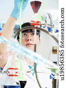 Lab technician doing experiment