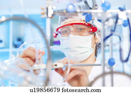 Lab technician doing experiment