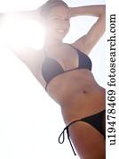 relaxado, mulher, feriado