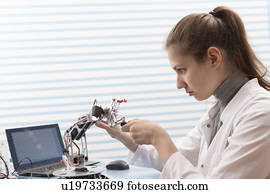 técnico, soldering, fios, em, laboratório