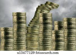 Unstable economy, conceptual image