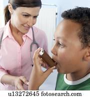 Using asthma inhaler