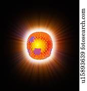 vírus gripe, partícula, artwork