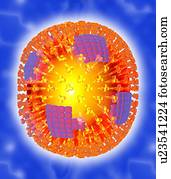 vírus gripe, partícula, artwork