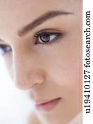 Woman with brown eyes