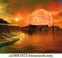 Alien planet, artwork