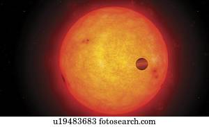Artwork of transiting exoplanet