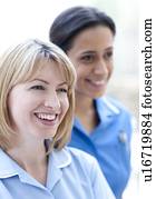 enfermeiras, sorrindo