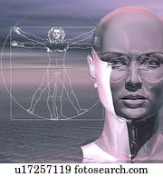 human, inteligência, conceitual, artwork