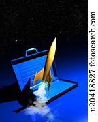 Space travel, conceptual artwork