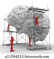 Brain with workers, mental health