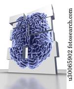 Building blocks with brain, artwork