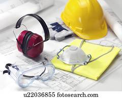 construção, worker's, equipamento segurança