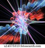 Nerve cell and DNA, artwork