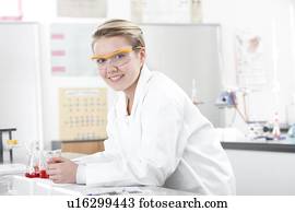 pupila, em, um, ciência, lição