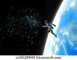 Space walk, conceptual artwork