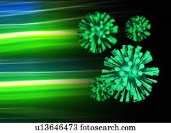 vírus gripe, partículas, artwork