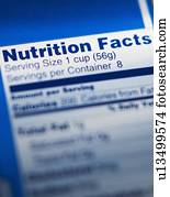 close-up, de, informação nutrição