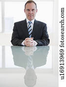 Businessman sitting at table