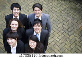 Happy multi ethnic business group