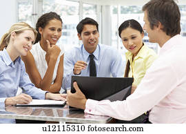 Mixed group in business meeting