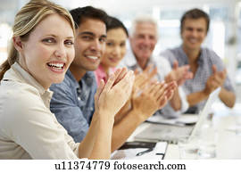 Mixed group in business meeting