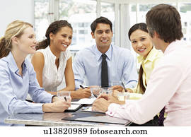 Mixed group in business meeting