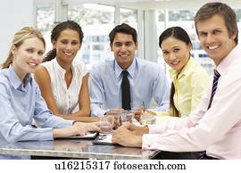 Mixed group in business meeting