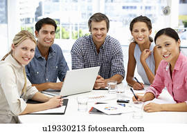 Mixed group in business meeting