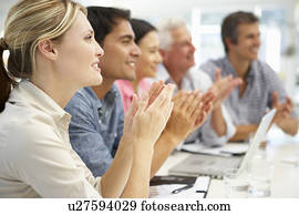 Mixed group in business meeting