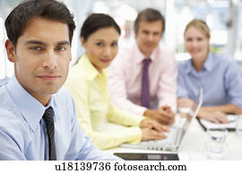 Mixed group in business meeting