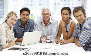 Mixed group in business meeting