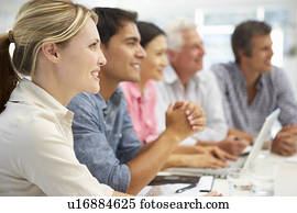 Mixed group in business meeting