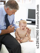 pediatra, com, bebê