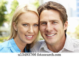 Portrait couple outdoors