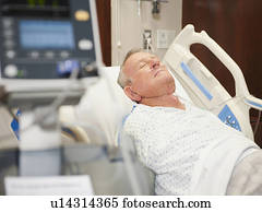 Senior man in hospital