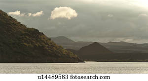 Clouds over Mountains, Santiago Island, Galapagos Islands, Ecuador
