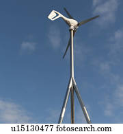 Low angle view of a wind turbine, Santiago Island, Galapagos Islands, Ecuador