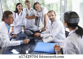 doutores, rir, com, seu, colegas