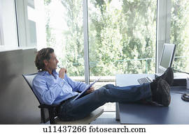 Man at the office, relax Man at the office, relax