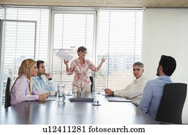 grupo de empresarios, en, reunión